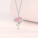 Dây chuyền bạc nữ đính đá CZ trái tim vương miện Marilyn