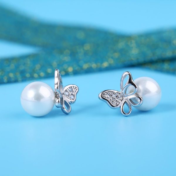 Bông tai Bạc Pearl Butterfly - Hình ảnh 3