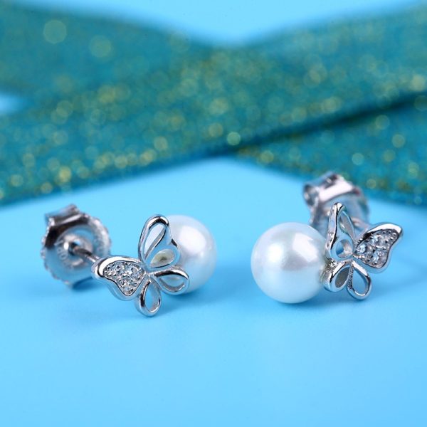 Bông tai Bạc Pearl Butterfly - Hình ảnh 2