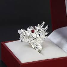 Nhẫn bạc nam họa tiết rồng